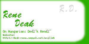 rene deak business card